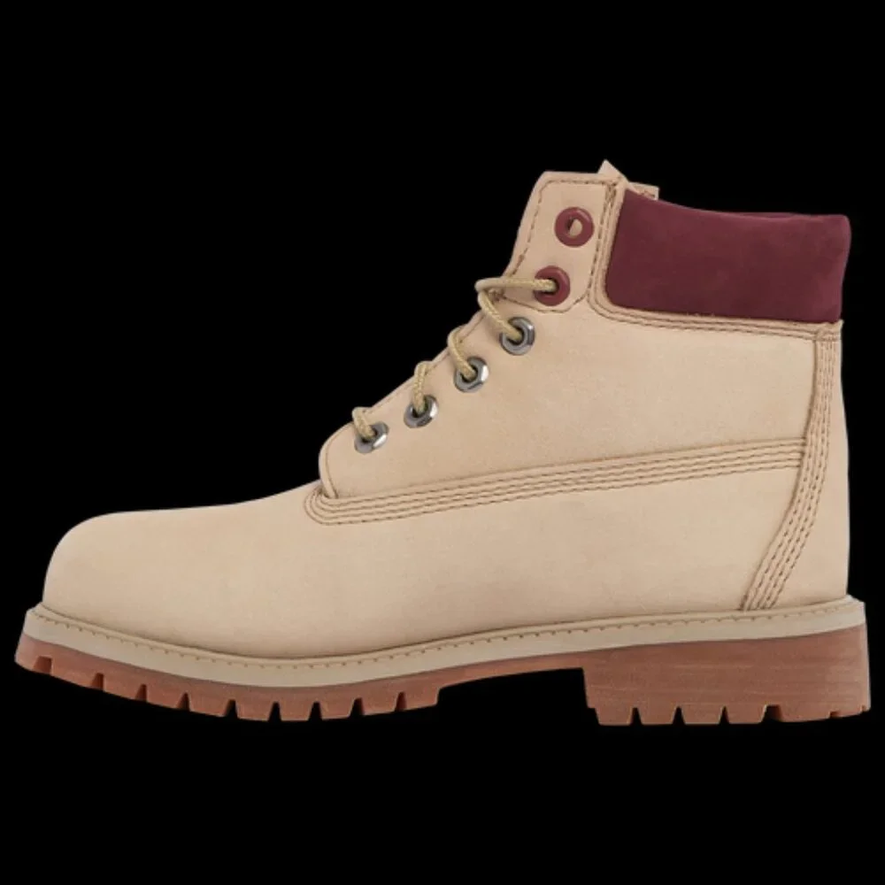 Timberland Premium Lace Up Boots - Light Brown Nubuck Boys Size 6